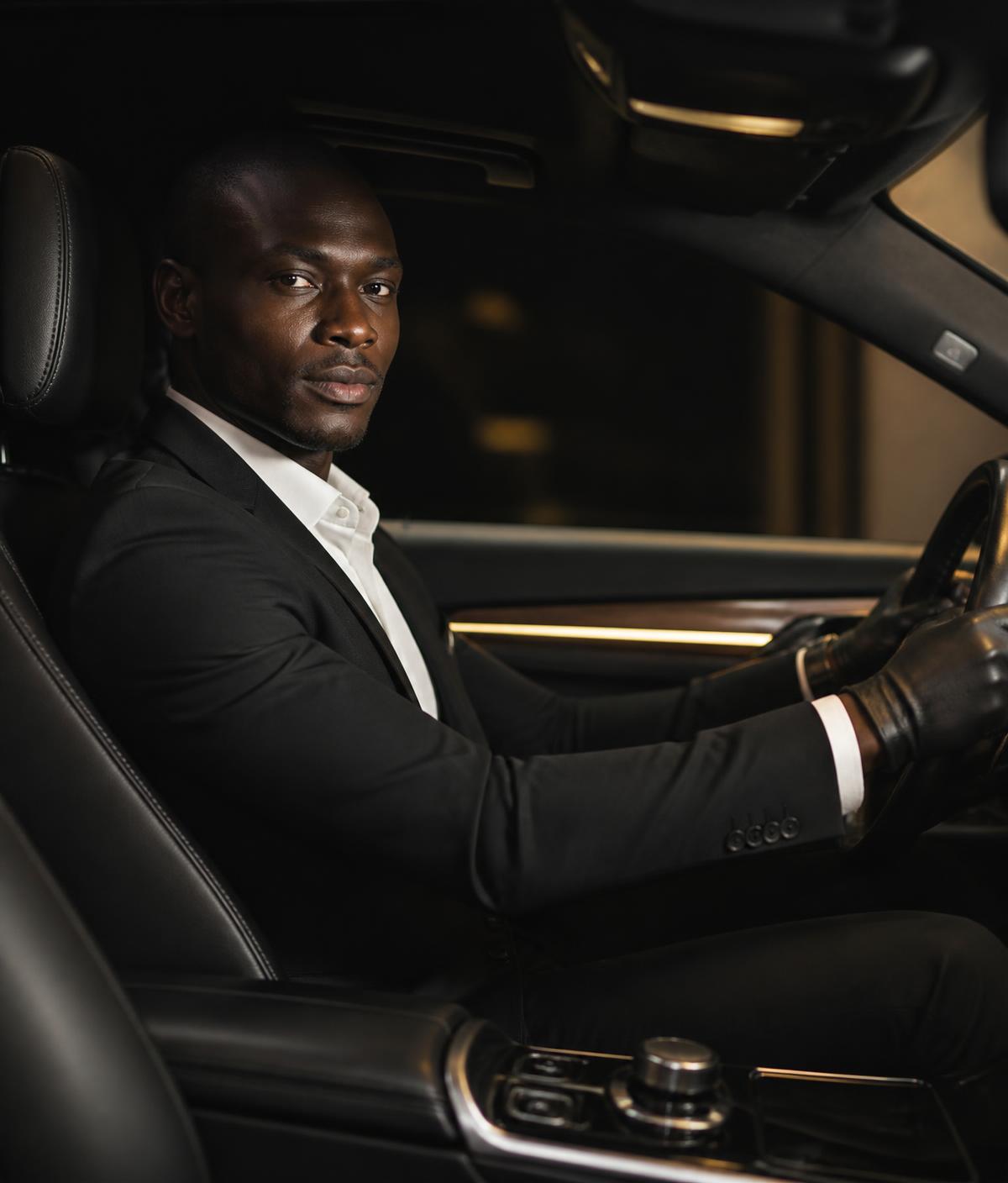 Chauffeur professionnel au volant d'un véhicule géré par ONYX VTC